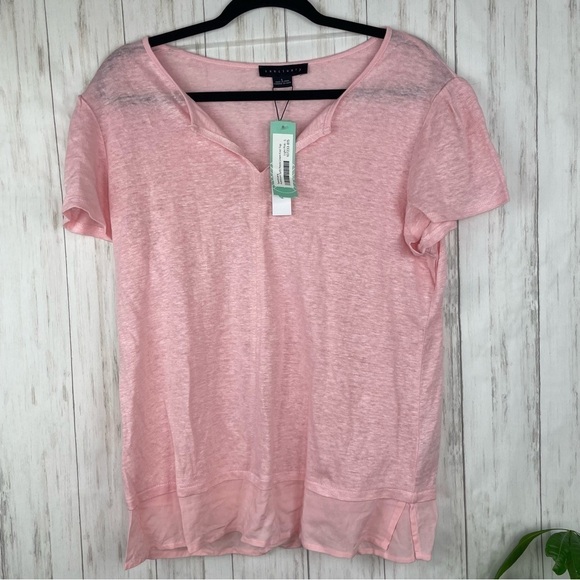 Sanctuary NWT pink peach linen top large - Picture 1 of 5
